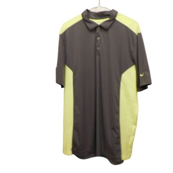 Nike Golf Men's Sz L Dri-fit polo gray/green - Picture 4 of 8